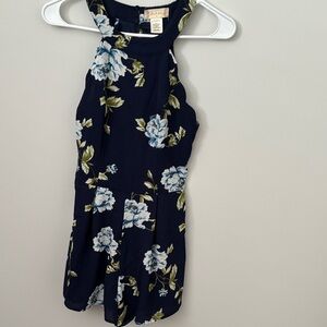 Altar'd State Navy Floral Halter Romper